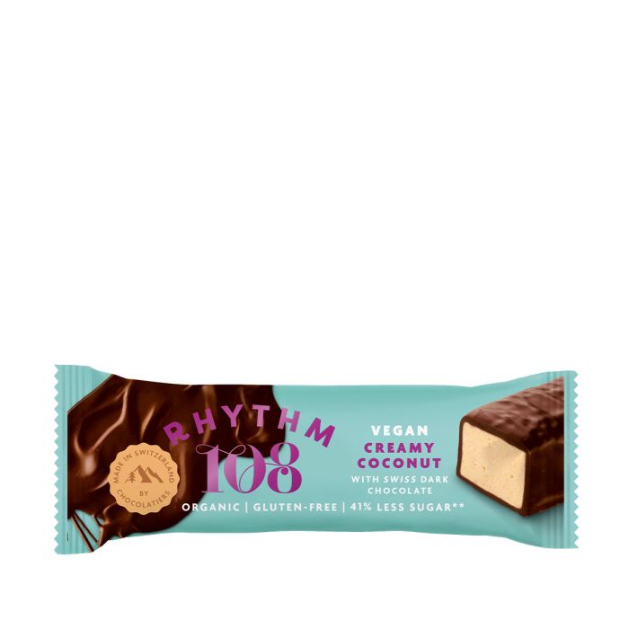 15 x Rhythm 108 Creamy Coconut Bar Dark Choc - 33g