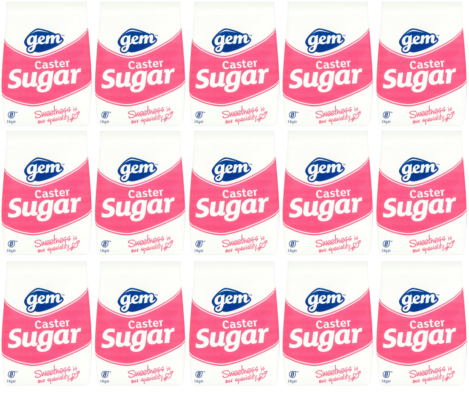 15 x Gem Caster Sugar 1Kg