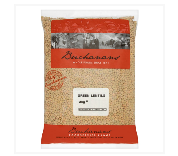 Buchanans Green Lentils 3Kg