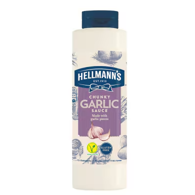 6 x Hellmann's Chunky Garlic Sauce 850Ml (858G)