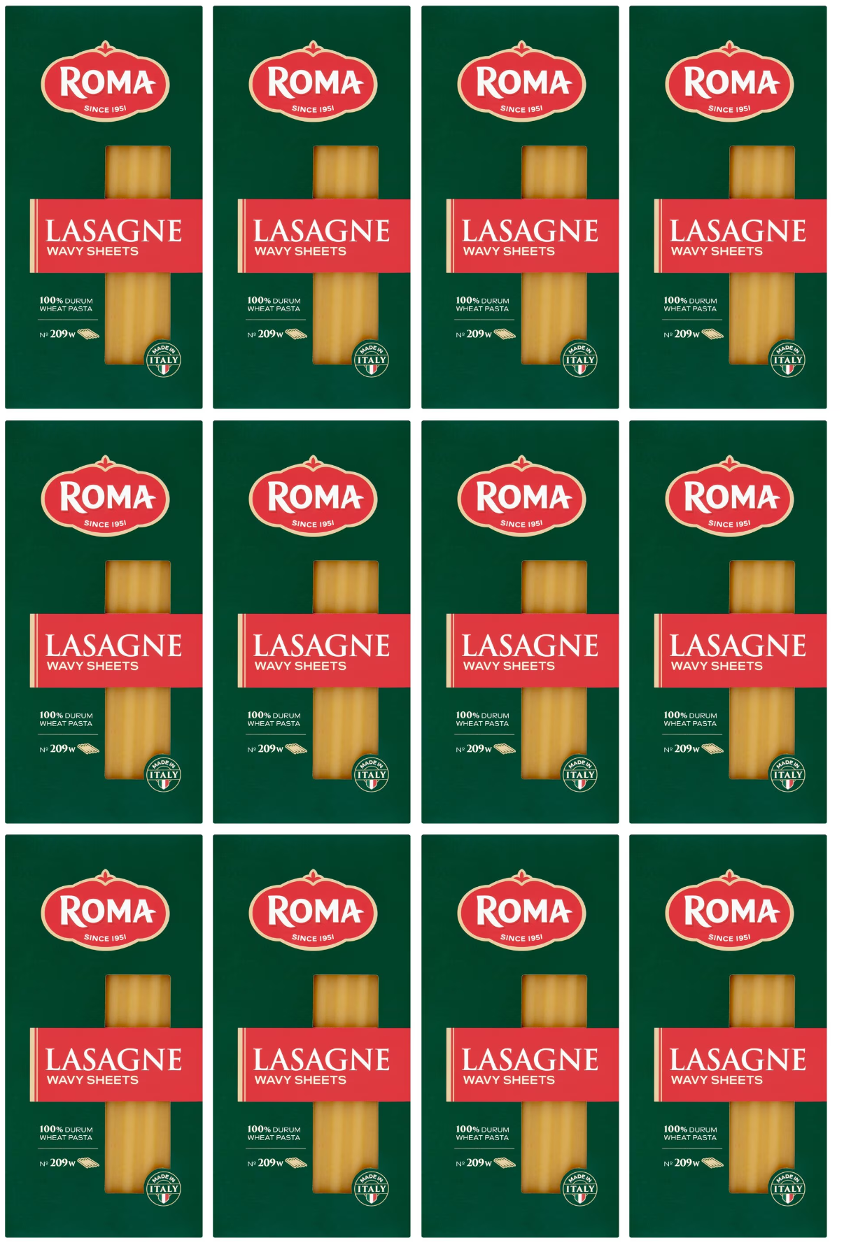 12 x Roma Lasagne Wavy Sheets No 209W 375G