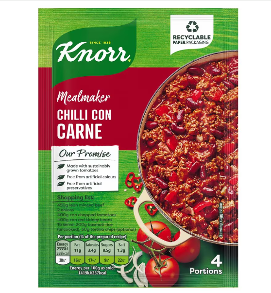 16 x Knorr Mealmaker Chilli Con Carne 50G