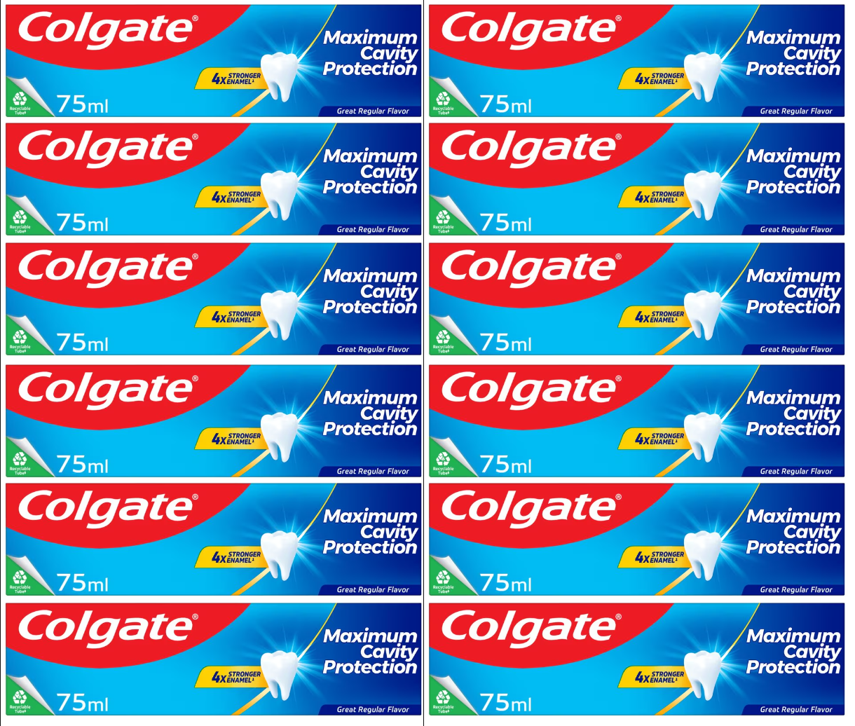 12 x Colgate Maximum Cavity Protection Toothpaste 75Ml