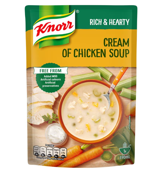 6 x Knorr Rich & Hearty Cream Of Chicken Soup 390G