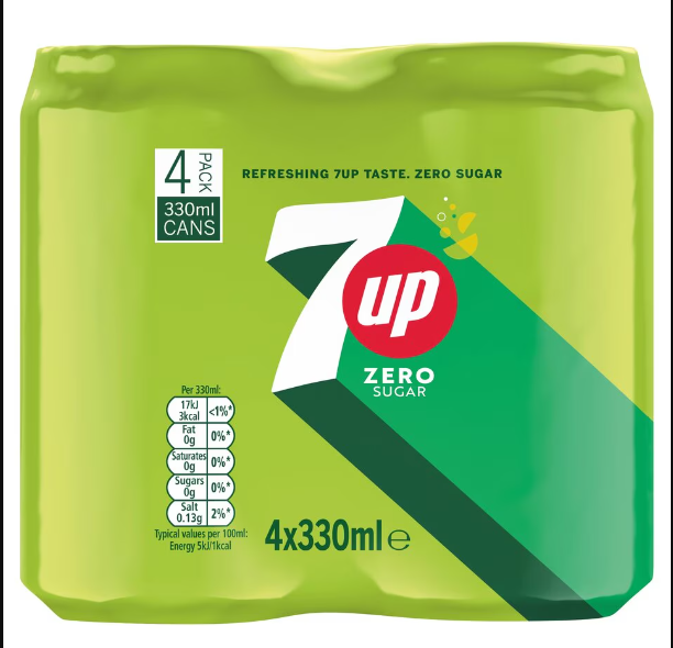 6 x 7Up Zero Sugar 4 X 330Ml