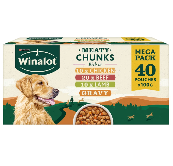 Winalot Dog Meaty Chunks Gravy Selection  - 40X100GM