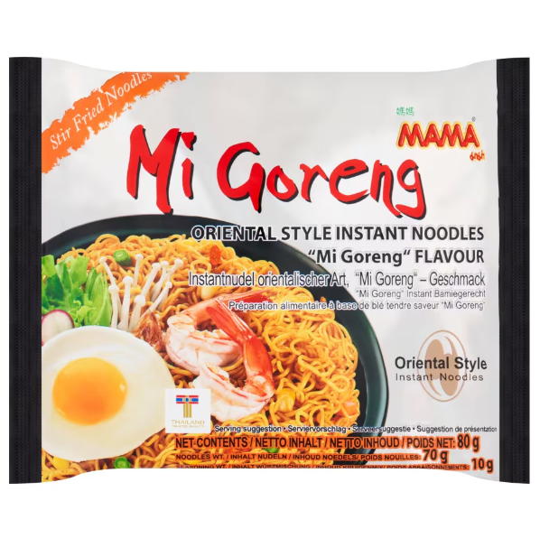 10 x Mama Mi Goreng Oriential Style Instant Noodles  - 80G