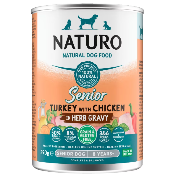 12 x Naturo Senior Dog Turkey & Chicken Gravy  - 390GM