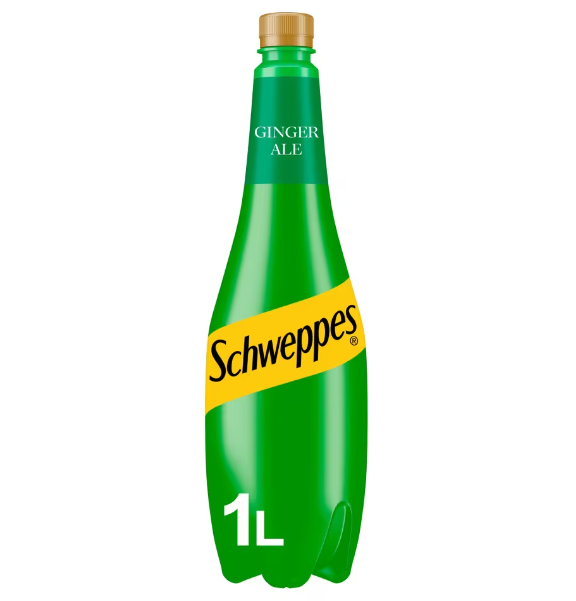 12 x Schweppes Canada Dry Ginger Ale - 1LTR