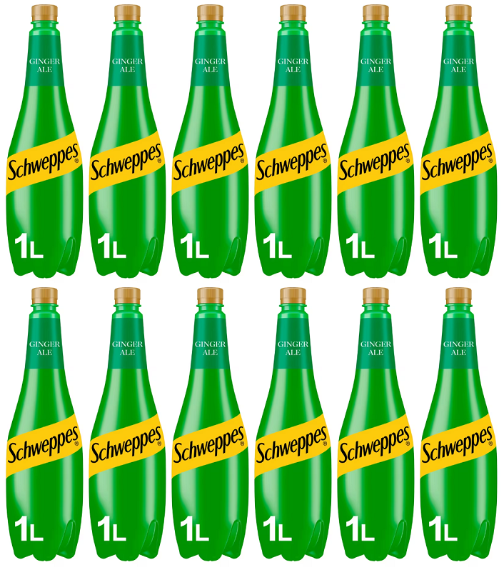 12 x Schweppes Canada Dry Ginger Ale - 1LTR