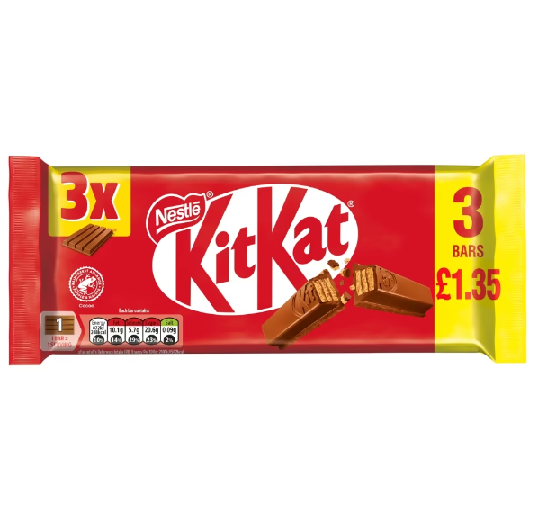 20 x Kit Kat 4 Finger 3pk - 125GM