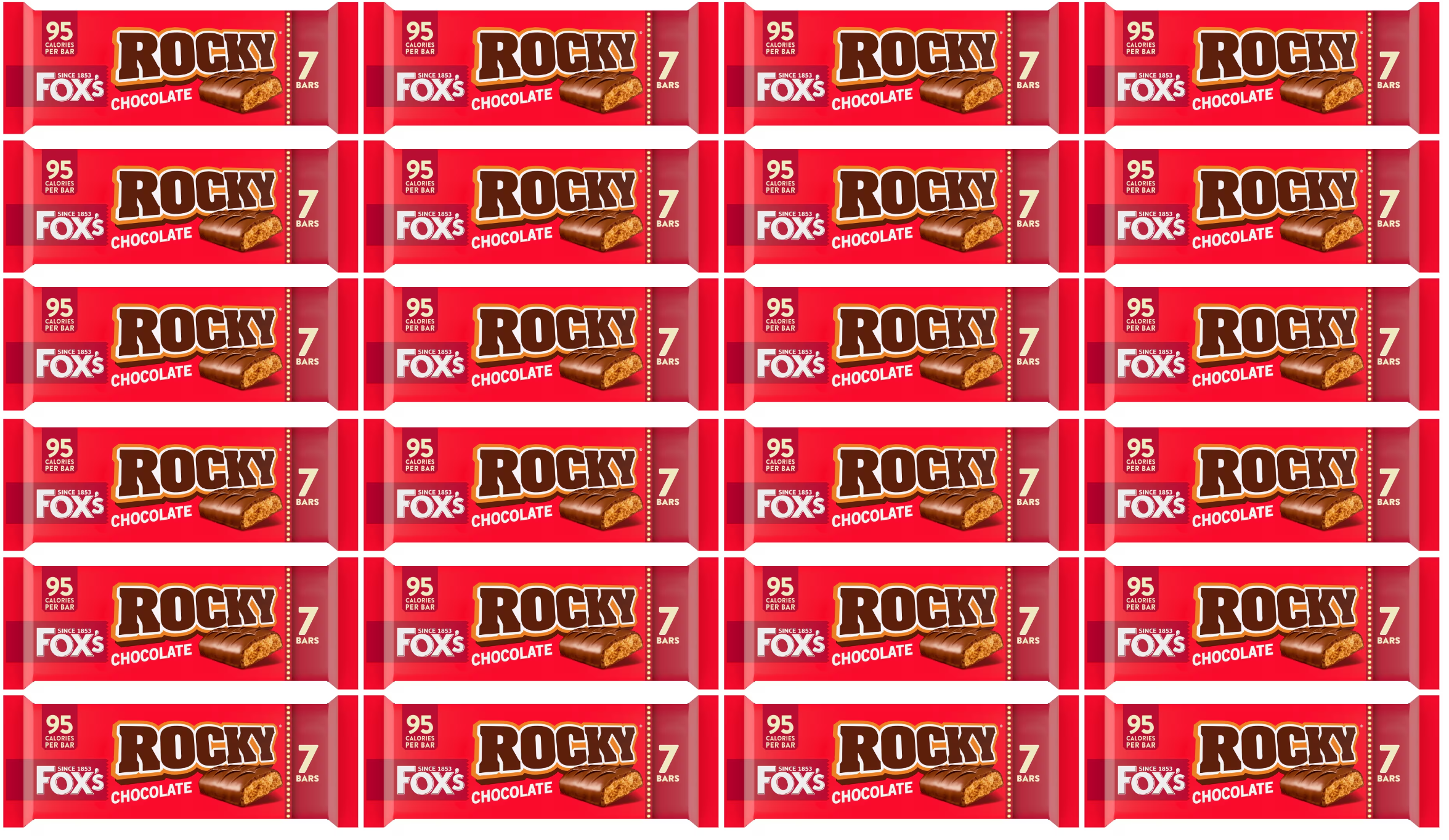 24 x Foxs Rocky Chocolate 7pk - 133GM