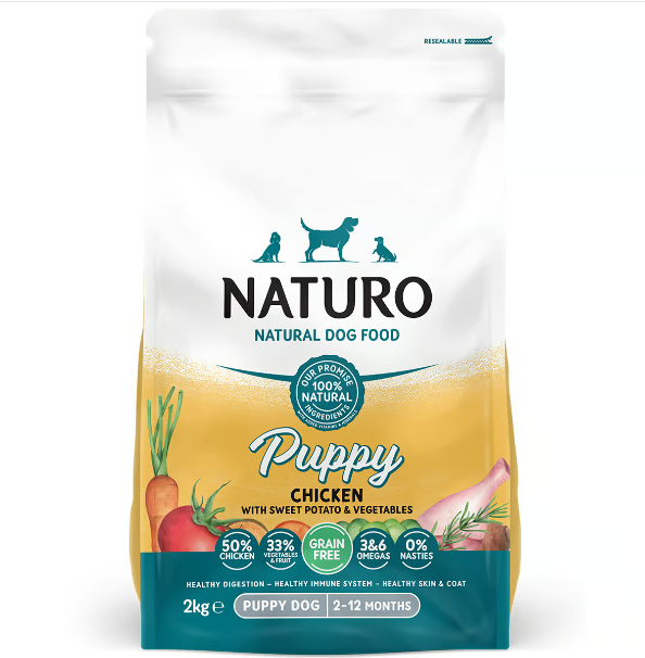 4 x Naturo Dry Puppy Dog Chicken & Potato - 2KG