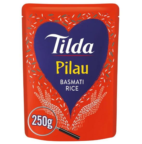 6 x Tilda Microwave Rice Pilau Basmati - 250G