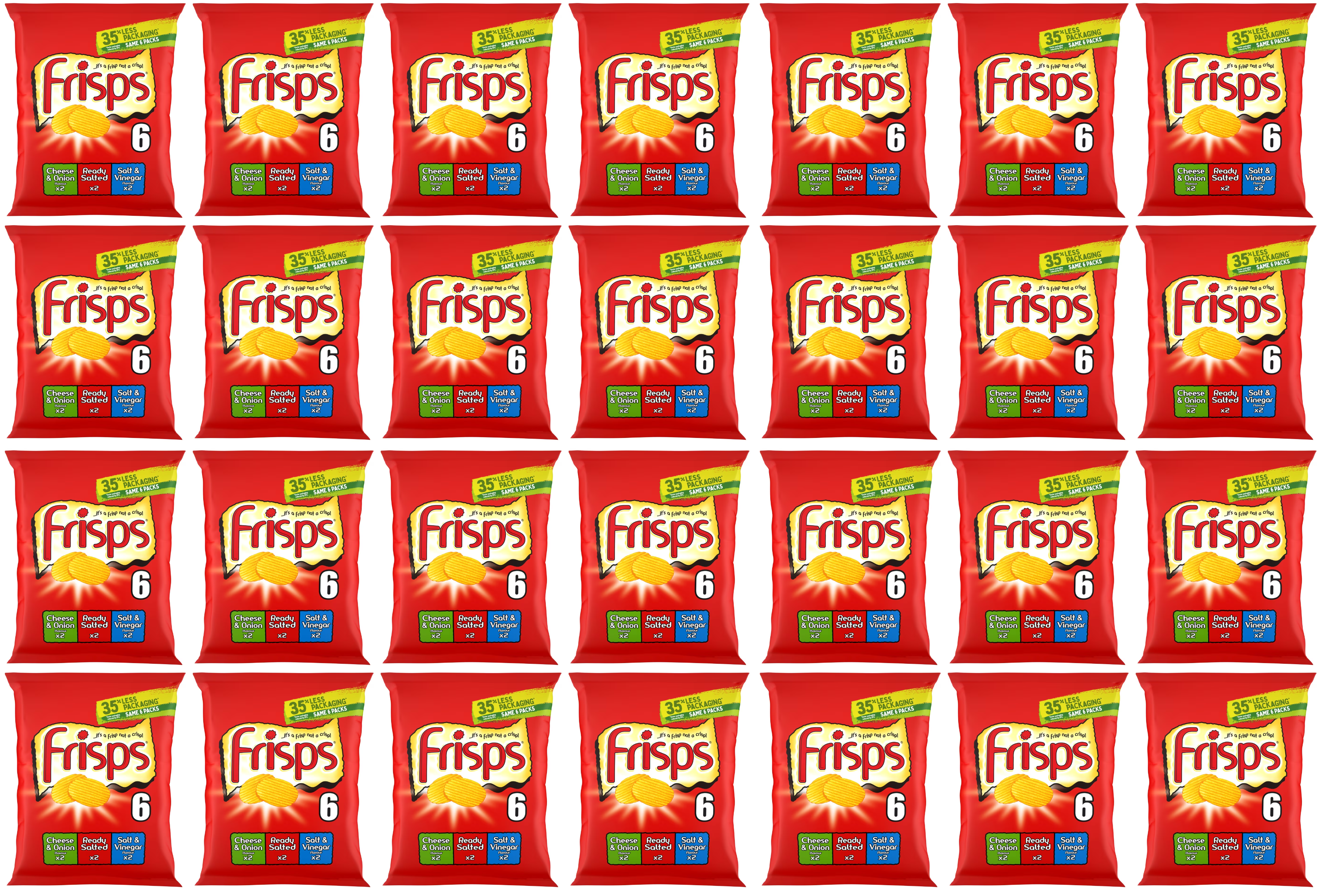 28 x Kp Frisps Assorted Crisps 6pk - 6X25.5GM