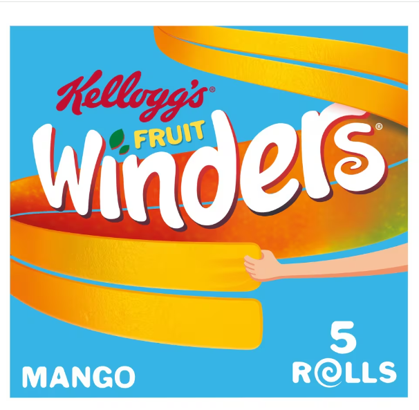 10 x Kellogg's Fruit Winders Mango Snacks 5pk - 5X17GM