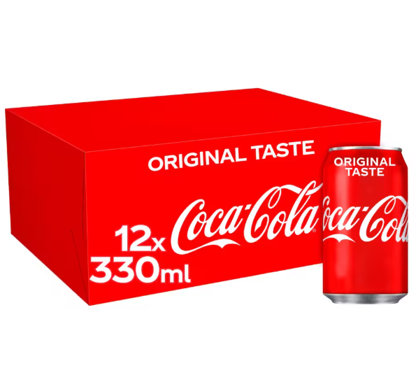 2 x Coca Cola Original Cans 12 Pack - 12X330ML