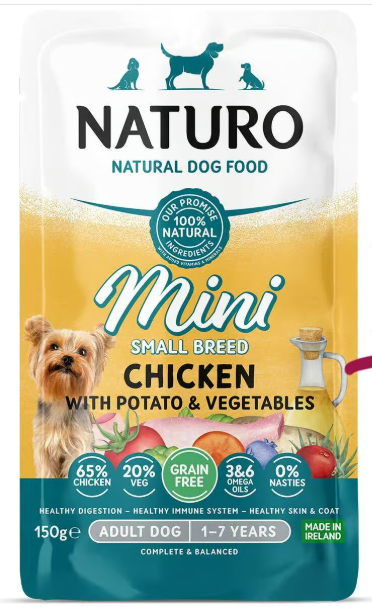 8 X Naturo Adult Mini Chicken & Potato Pouch 150GM