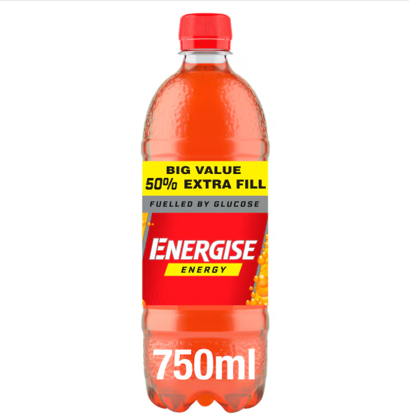 20 x Energise Energy Orange Bottle 750Ml