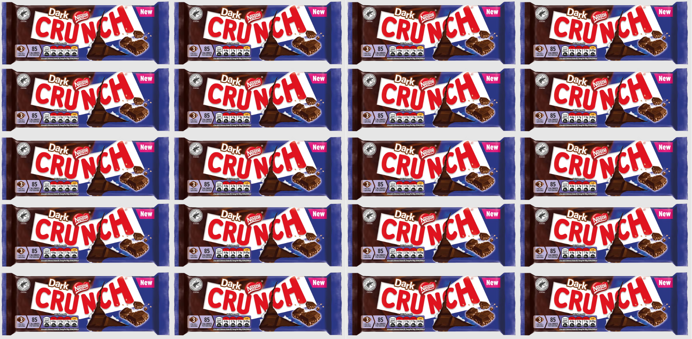 20 x Nestle Crunch Dark Large Bar - 100GM