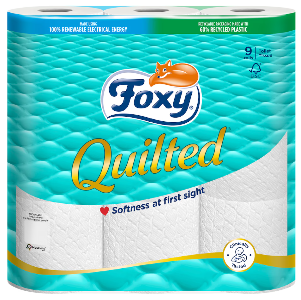 6 x Foxy Toilet Tissue Quilted - 9 PACK