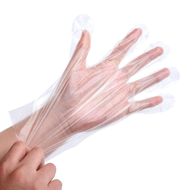 500 x Clear Poly Gloves  - MEDIUM