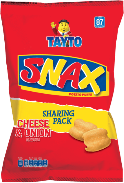 12 x Tayto Snax Potato Puffs Cheese & Onion Flavour 90G