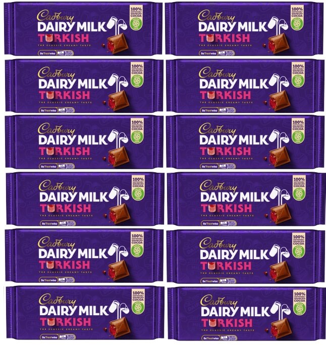 12 x Cadbury Dairy Milk Turkish Irish - 47Gm