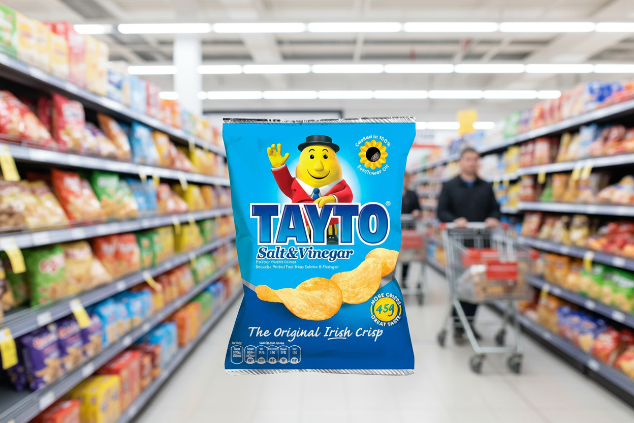 50 x Tayto Salt & Vinegar Flavour Potato Crisps 35G