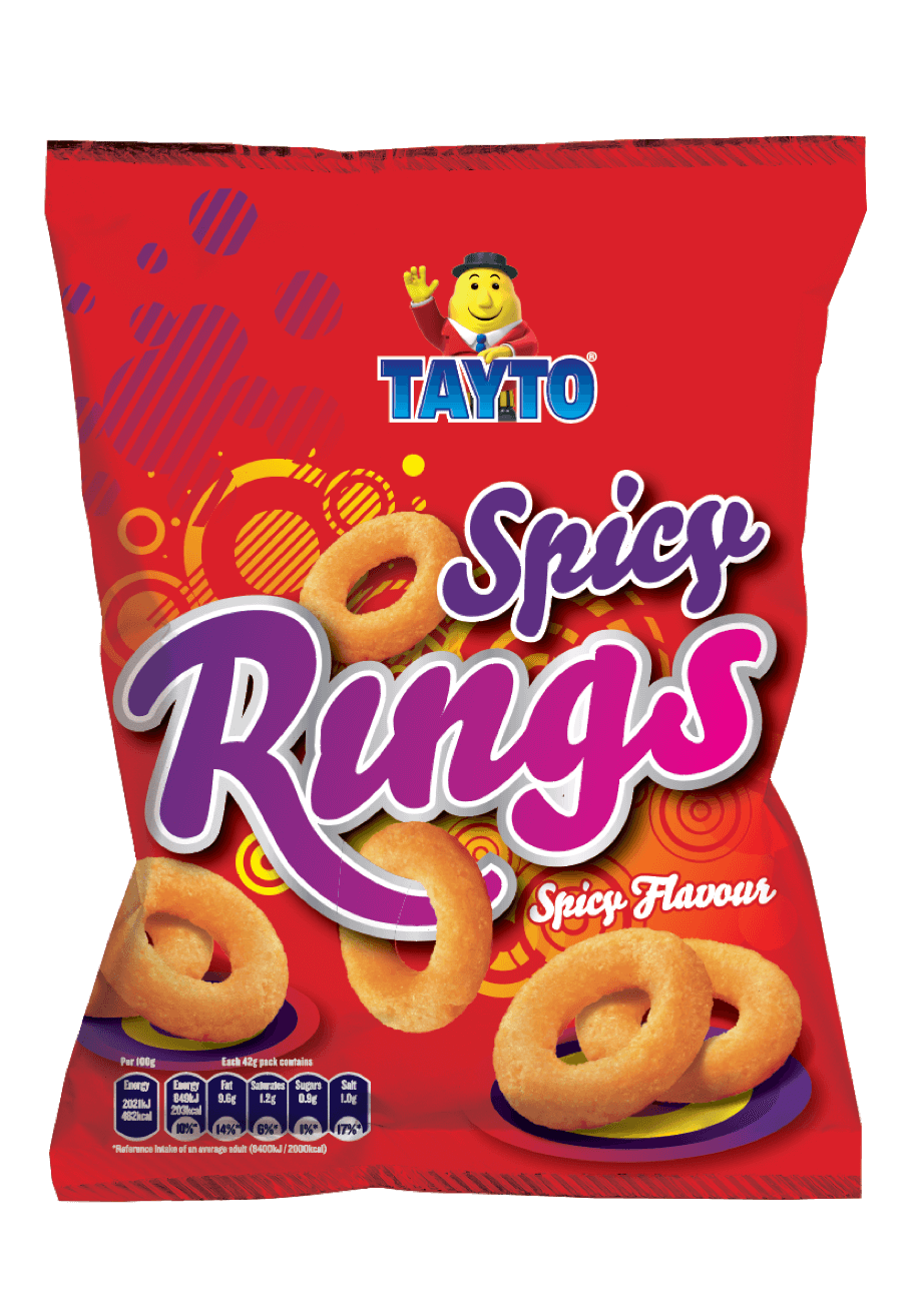 32 x Tayto Spicy Rings Spicy Flavour 42G