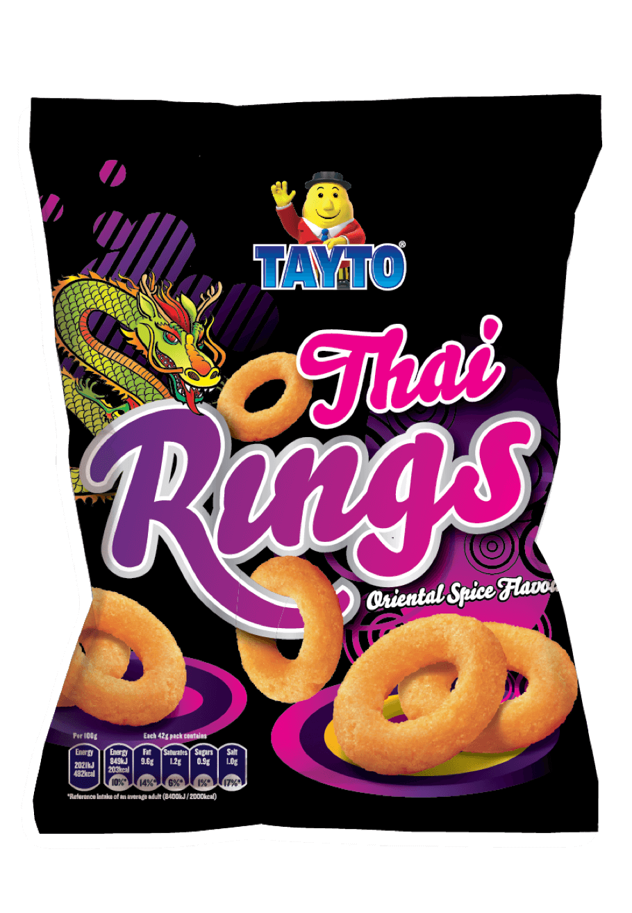 32 x Tayto Thai Rings Oriental Spice Flavour 42G