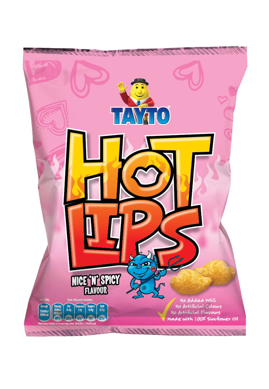 32 x Tayto Hot Lips Nice  N  Spicy Flavour 42G