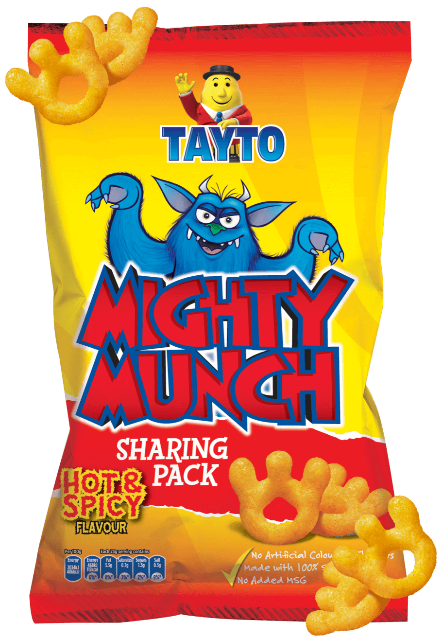 12 x Tayto Mighty Munch Hot & Spicy Flavour 6 X 26G