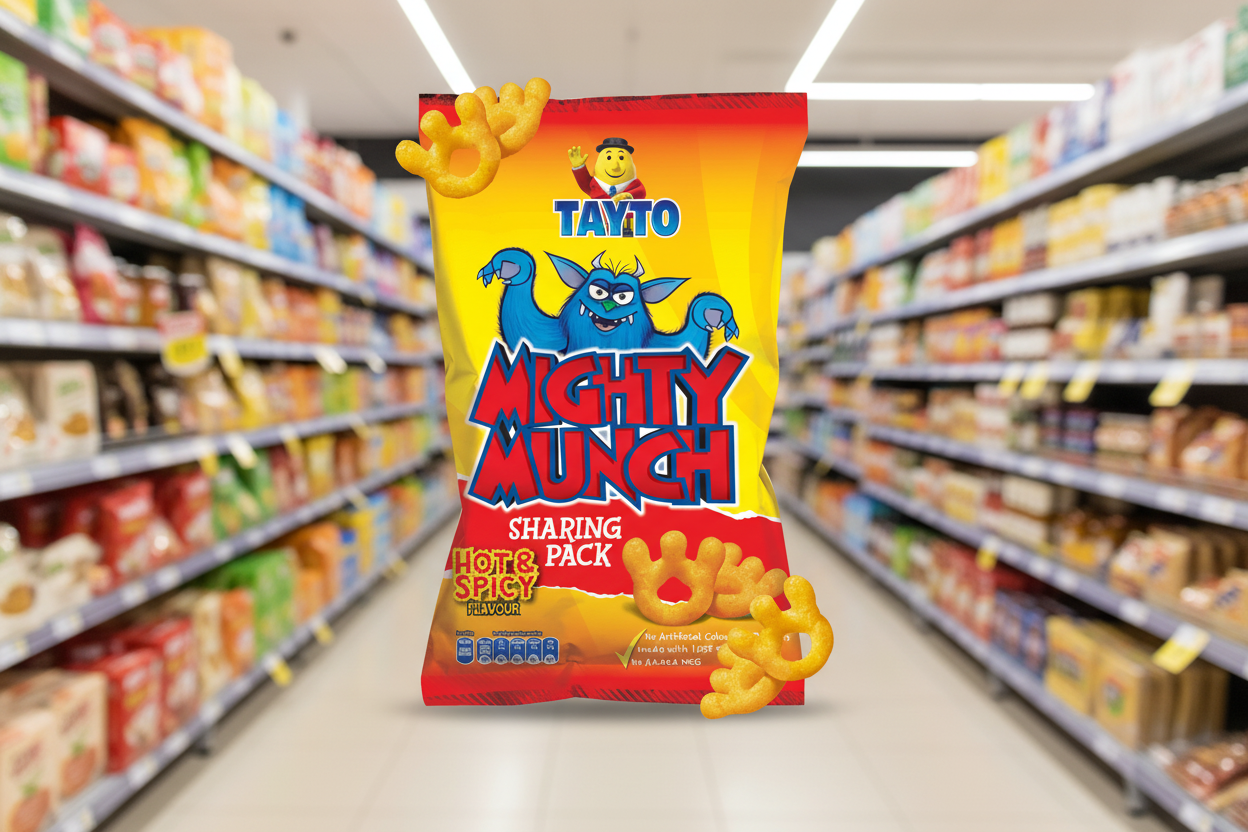 12 x Tayto Mighty Munch Hot & Spicy Flavour 6 X 26G