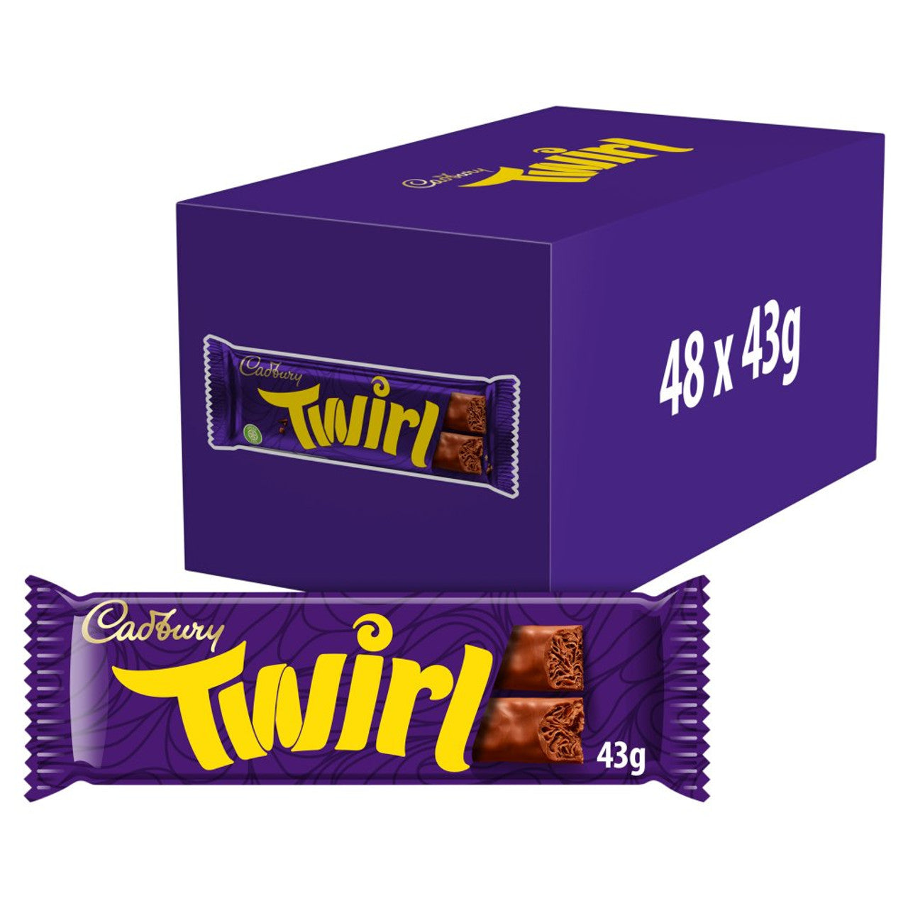 48 x Cadbury Twirl Chocolate Bar 43G