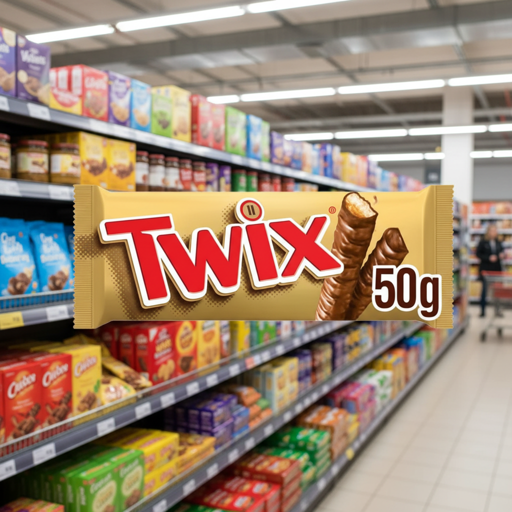 32 x Twix Caramel & Milk Chocolate Fingers Biscuit Snack Bar 50G