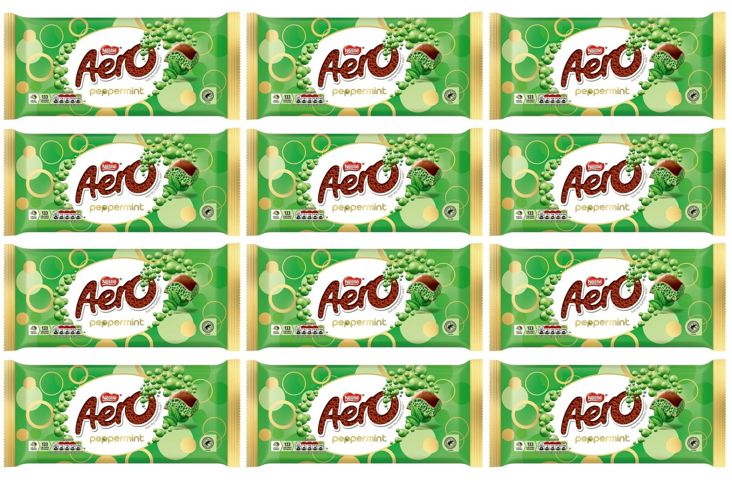 12 x Aero Peppermint Block - 295GM