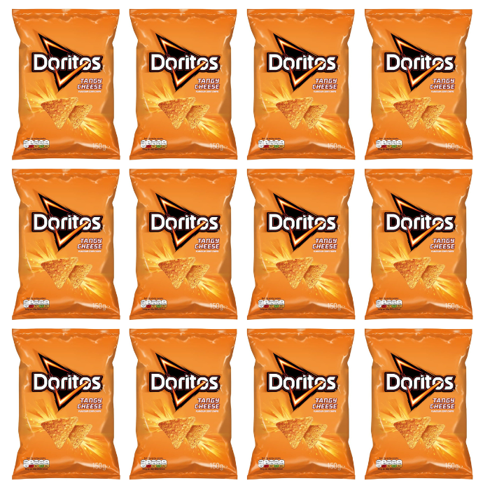 12 x Doritos Tangy Cheese Large Bag 140Gm