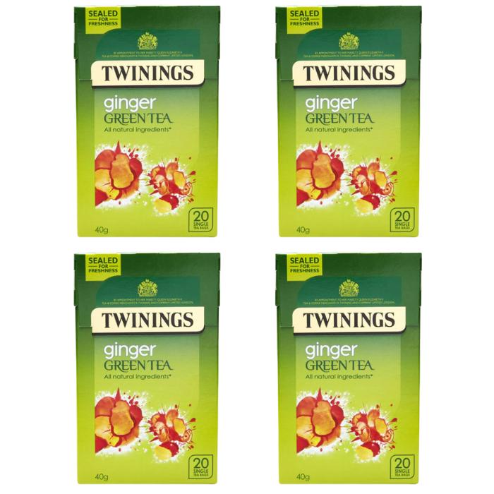 4 X Twinings Green Tea & Ginger 20'S