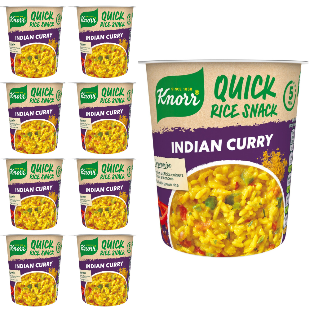 8 x Knorr Quick Lunch Indian Curry Rice 87g