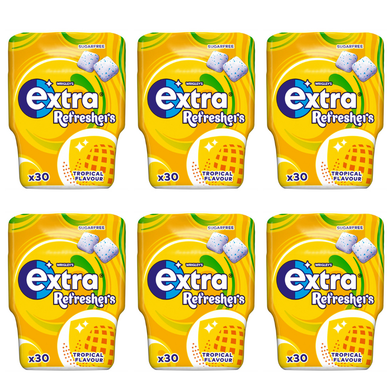 Extra Refreshers Tropical Chewing Gum Bottle 30 Pieces