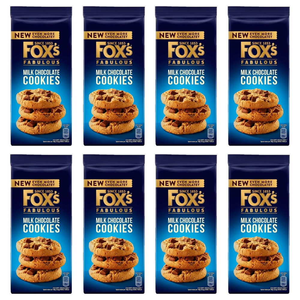 8 x Foxs Milk Chunkie Cookie 180Gm