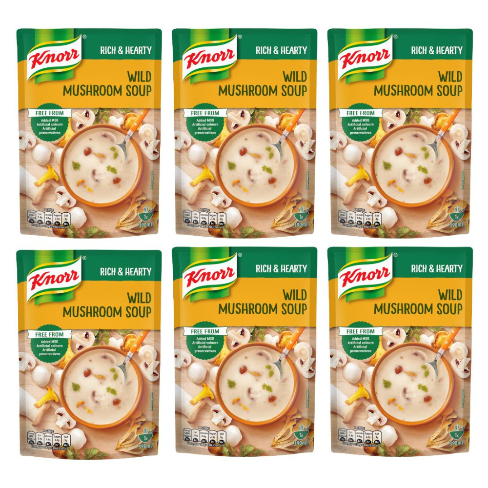 6 x Knorr Rich & Hearty Wild Mushroom Soup 390G