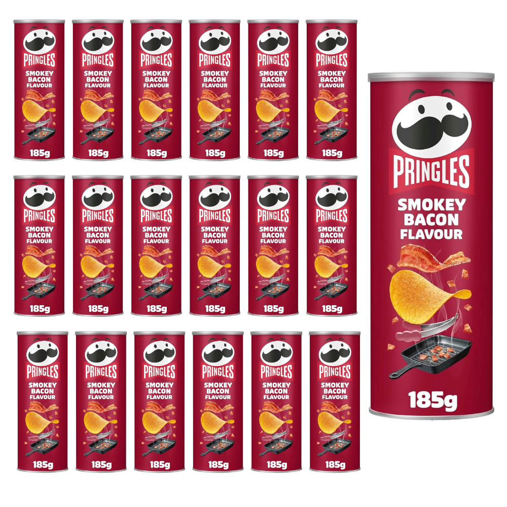 19 x Pringles Smokey Bacon Flavour Sharing Crisps 165G