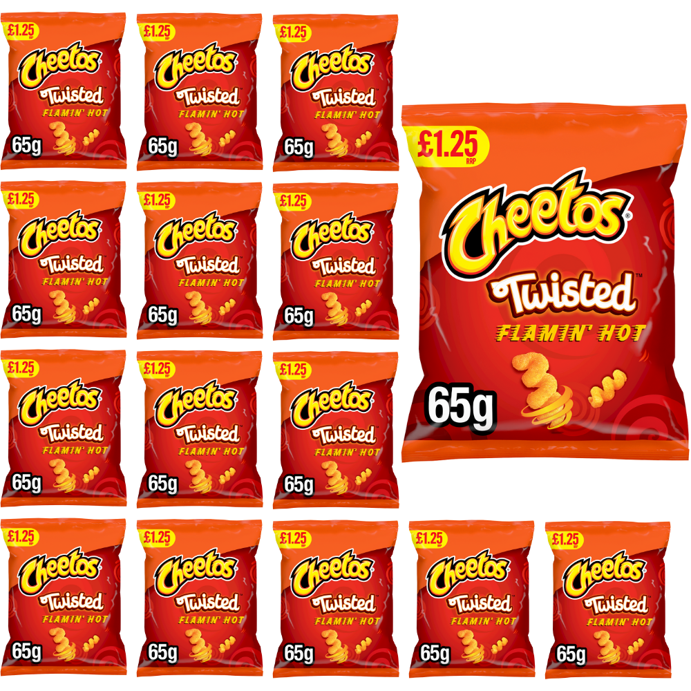 15 x Cheetos Twisted Flaming Hot 65Gm