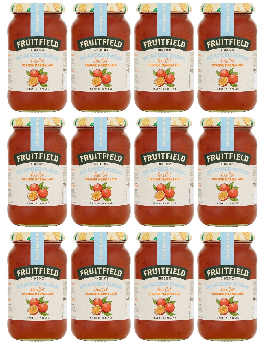 12 x Fruitfield No Added Sugar Orange Marmalade 440G