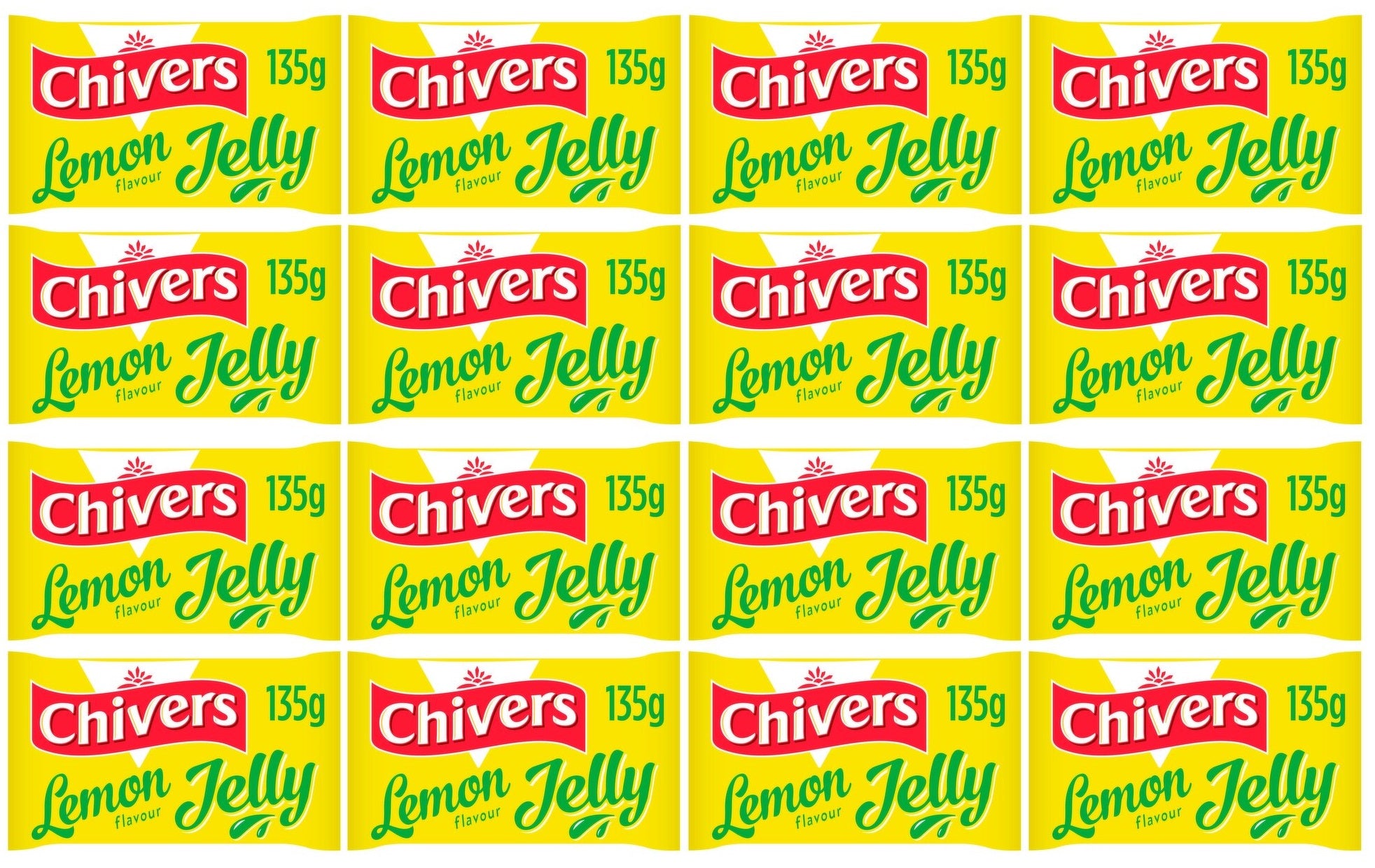 12 x Chivers Lemon Flavour Jelly 135G