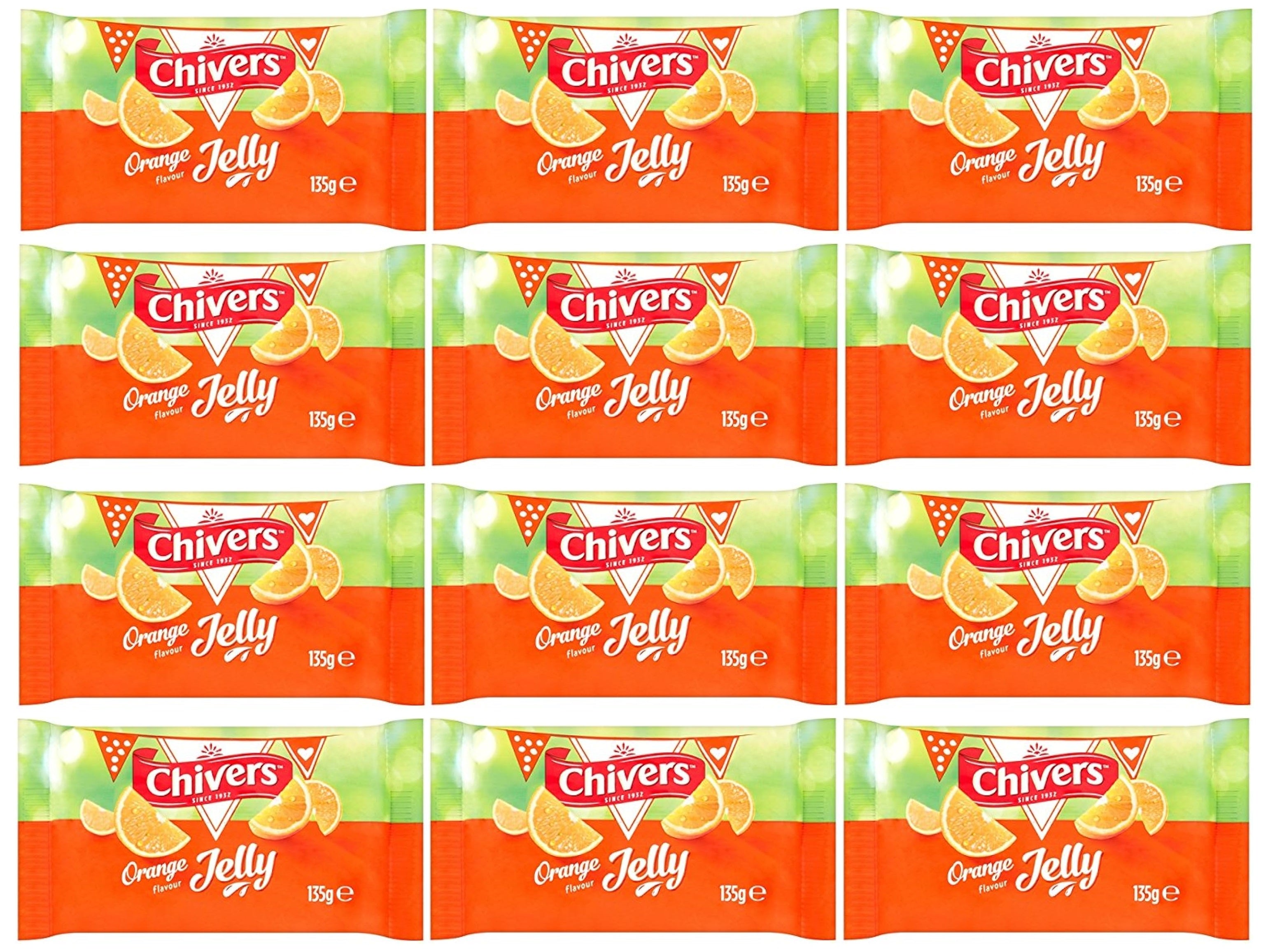 12 x Chivers Orange Flavour Jelly 135G