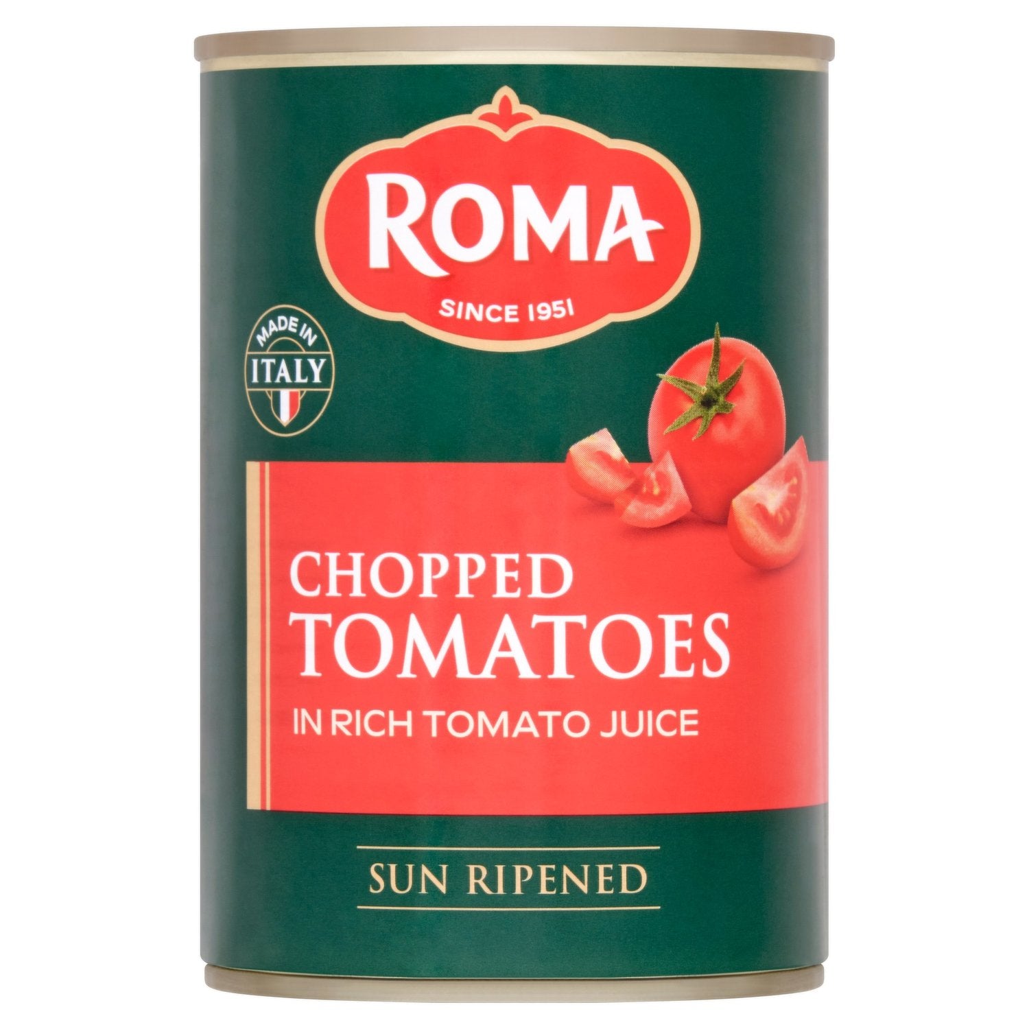 12 x Roma Chopped Tomatoes In Rich Tomato Juice 400G