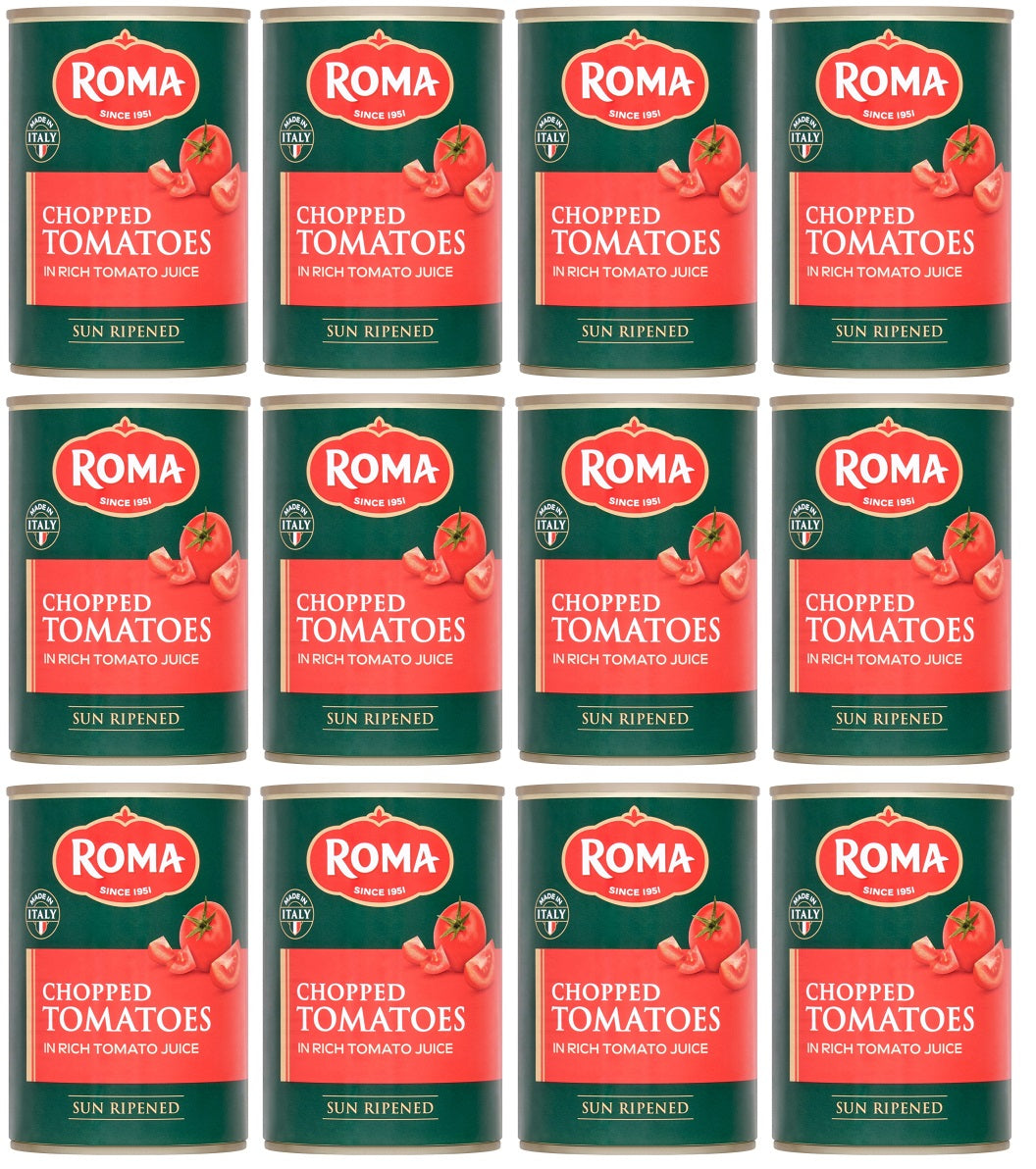 12 x Roma Chopped Tomatoes In Rich Tomato Juice 400G